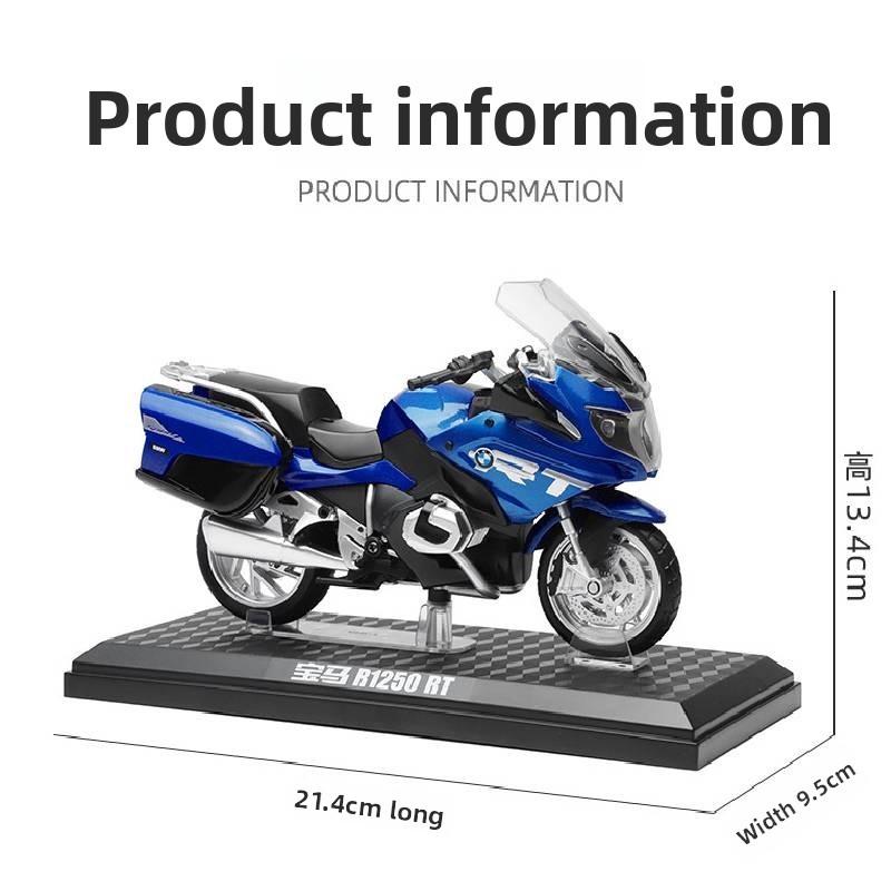 Blue Alloy Simulation Motorcycle Model Toy For Collection Display And