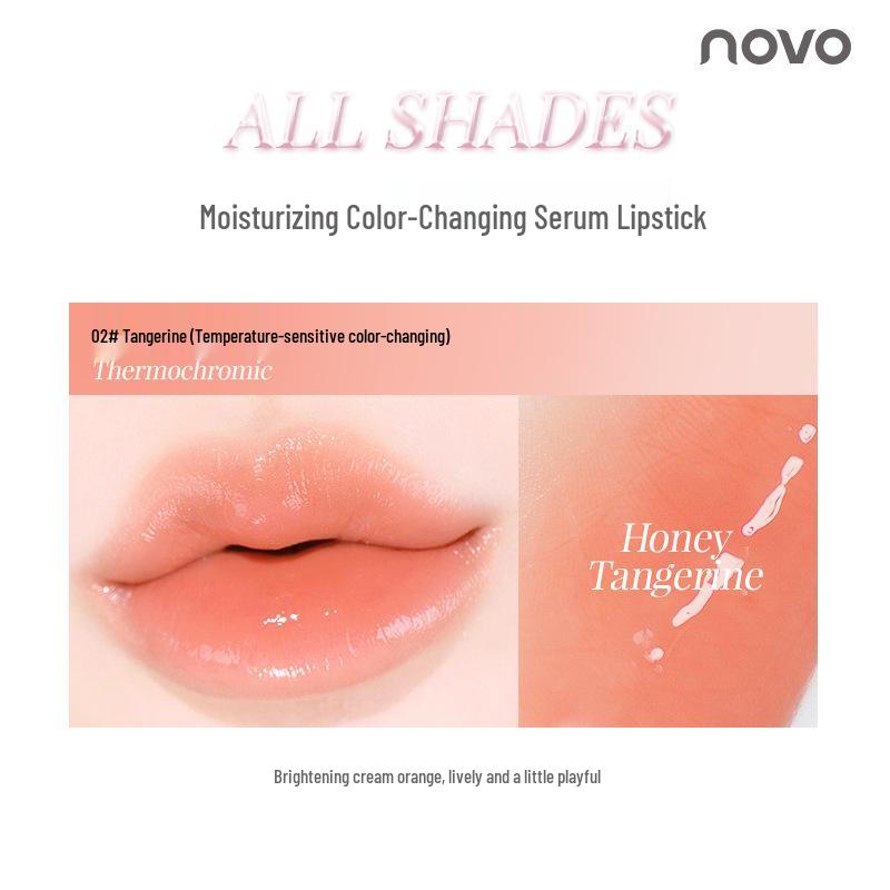 NOVO9231 Hydrating Temperature-Changing Lipstick: Autumn & Winter Moisturizing, Anti-Cracking, Fade Lip Lines, Natural Look, Color-Changing.
