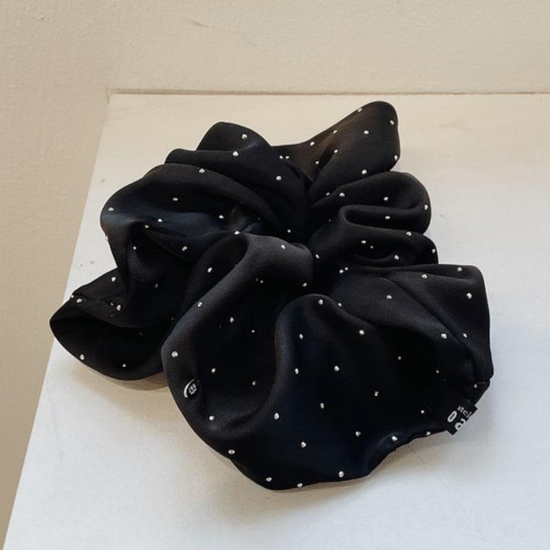 oar Silver Dot Satin Wide Scruchie [Choose 1 of 3 colors]