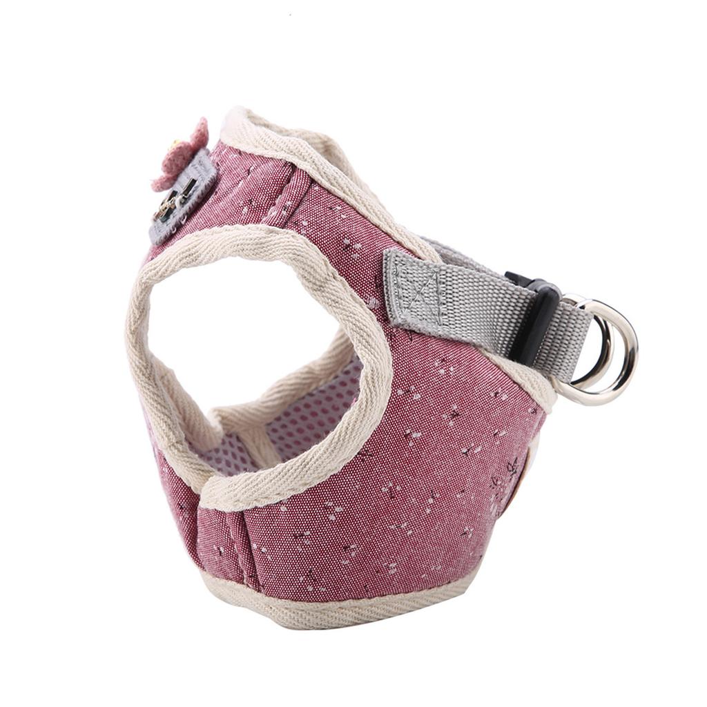 Cotton Blend Breathable Pet Cat Dog Vest Chest Strap with Pulling Rope(Red, M)