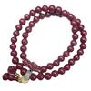 High-content Purple Gold Sand Bracelet with Pixiu, Double-circle Cinnabar Birthstone Bracelet