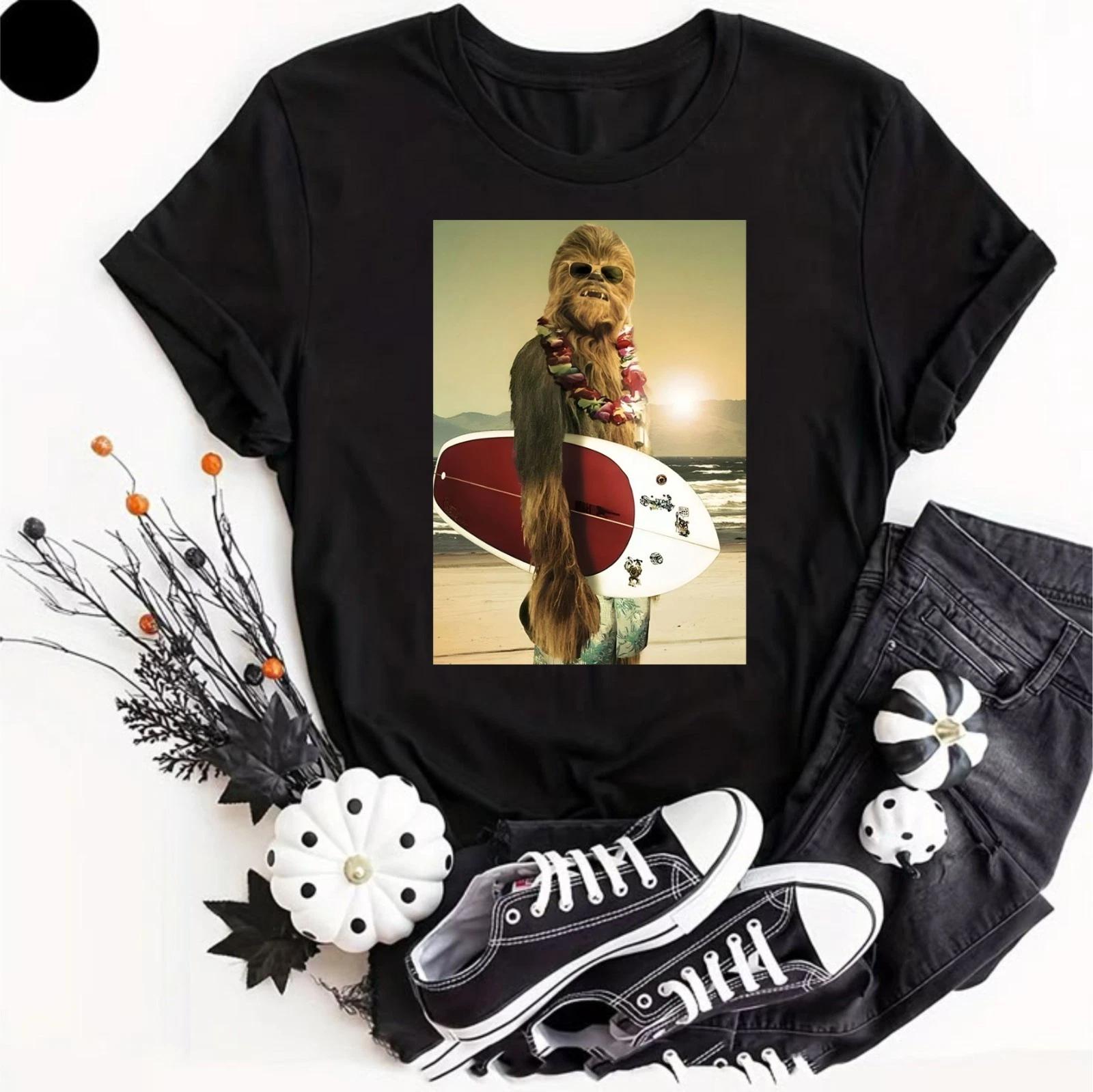 Chewbacca Surf Retro Joke Shirt Cool Funny Men Women Vest Tank Monster T Shirt L