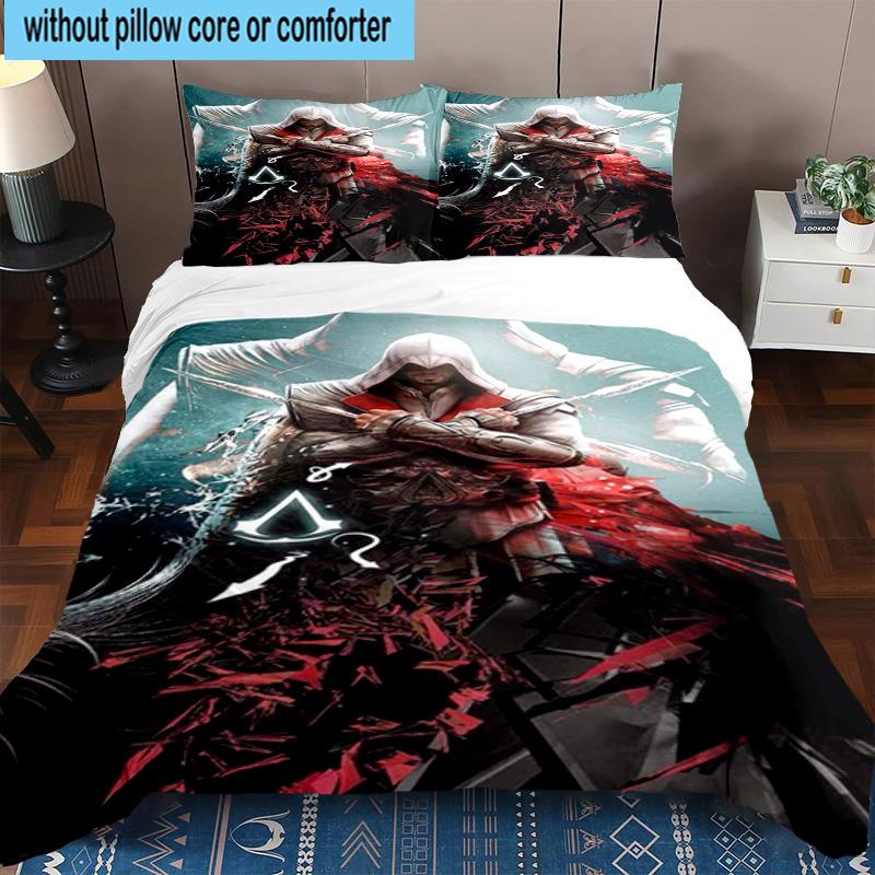 1PC Assass Warrior 3pcs Bedding,Including 1pc Duvet Cover And 2pcs Pillowcases Perfect for Christmas,Ideal for Bedroom, Dormitory