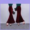 Long Velvet Fish Tail Skirt For Women With Splicing Design For Winter Fashion