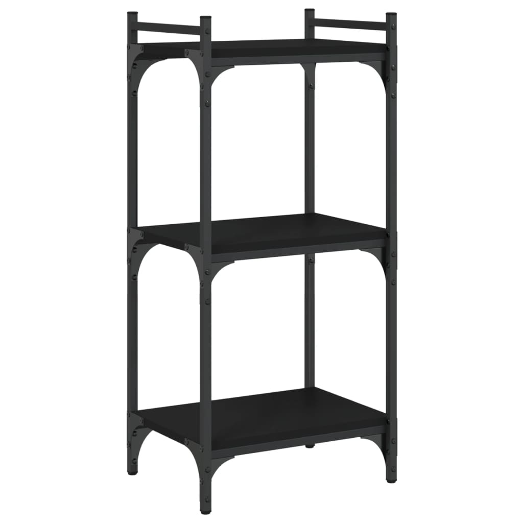 Bookshelf 3 Shelves Black 40 X 30 X 86 Cm Engineered Wood