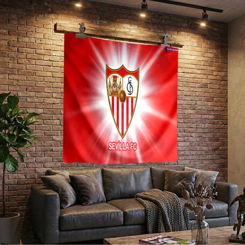 Football Sevilla Artwork Tapestry Playroom Tapestry, Accessories for Bedroom,Livingroom, dormitory Room Wall Decor Fan Birthday Gifts