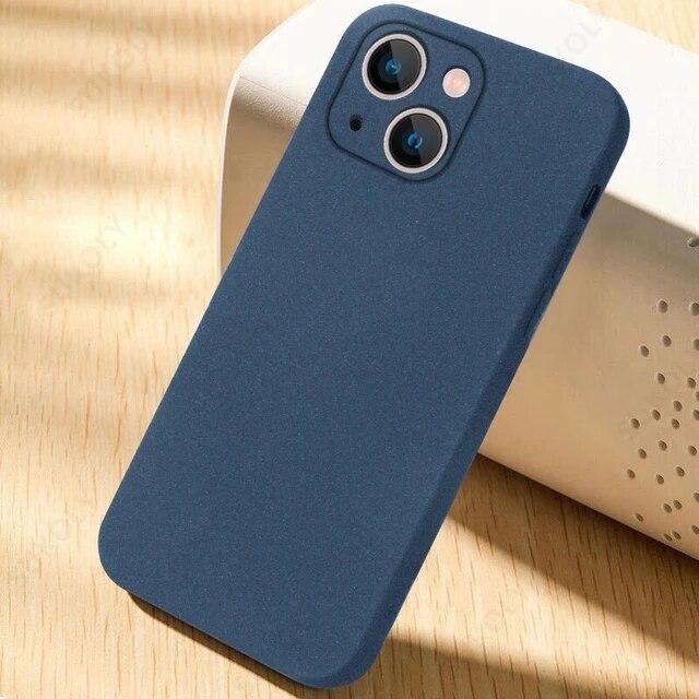 Ultratenký pískovcový matný zadní měkký kryt z TPU pro iPhone 15 Plus 14 11 12 13 Pro Max SE 2020 8 XR XS Max Plus pouzdro na telefon