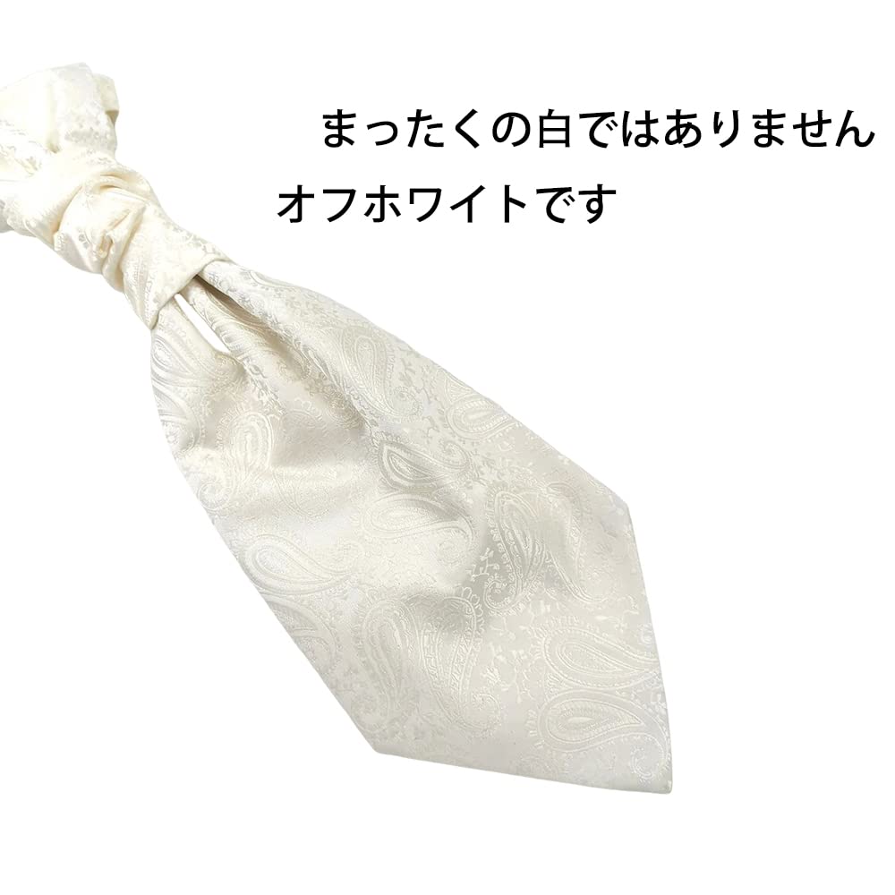 [NECOTIA] Amazon Exclusive Brand Necktie - Plain Paisley Pattern, One-Touch Fastening Ascot Tie - Perfect for Weddings, Graduations, Concerts,