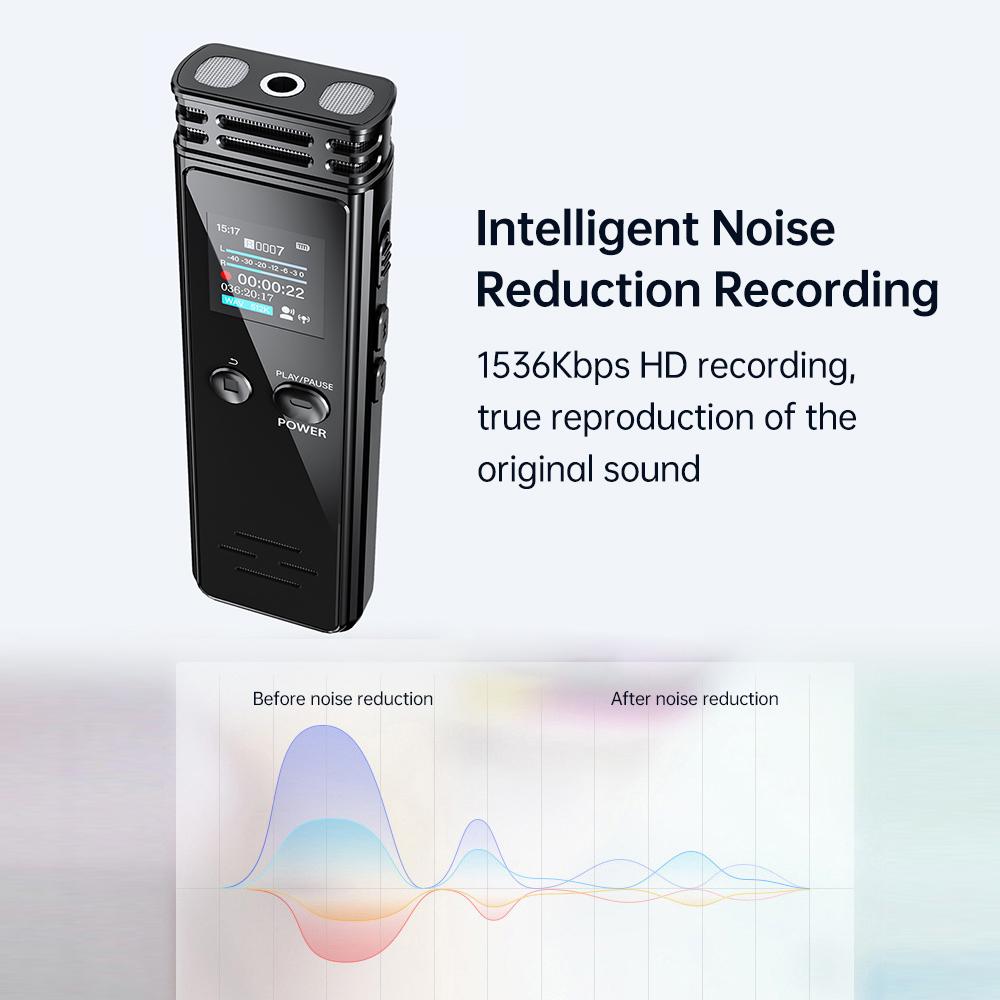 Digital Voice Recorder 32GB Activated Record Playback with Mic and Speaker 1536KBPS High Recording Support Password