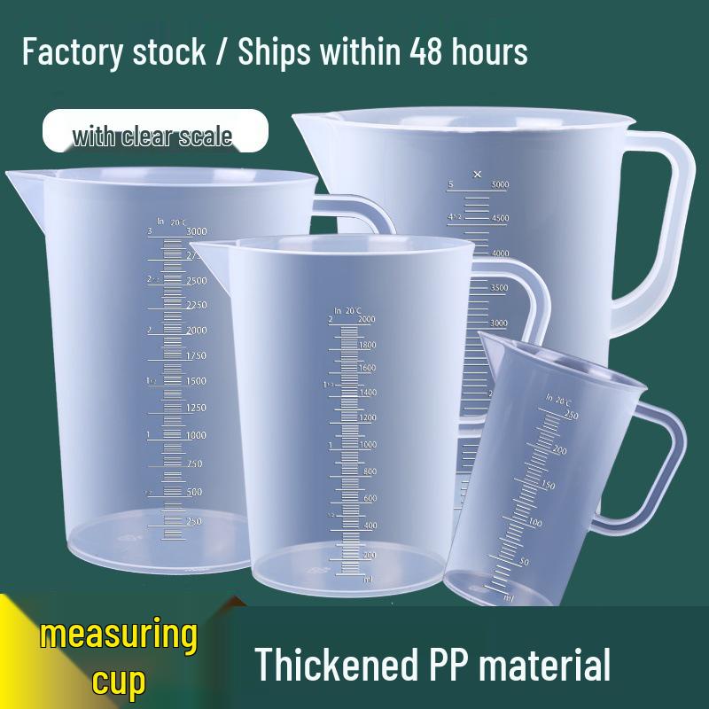 Food Grade Plastic Measuring Cup with Scale - Ideal for Milk Tea Shops & Baking, Large Capacity.