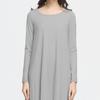 Women's dress, women's long-sleeved loose and thin solid color dress