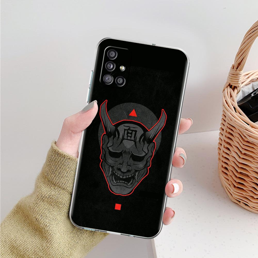 Phone Case For Samsung A15 A13 A35 A55 A51 A71 A41 A31 A21S A05 A17 A23 A25 A33 A53 A73 5G A07 4G Cover Japan Ghost Face Samurai