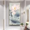 Abstract Flower Picture Canvas Painting New Chinese Golden Luxury Lotus Posters and Prints Wall Picture for Porch Home Decor