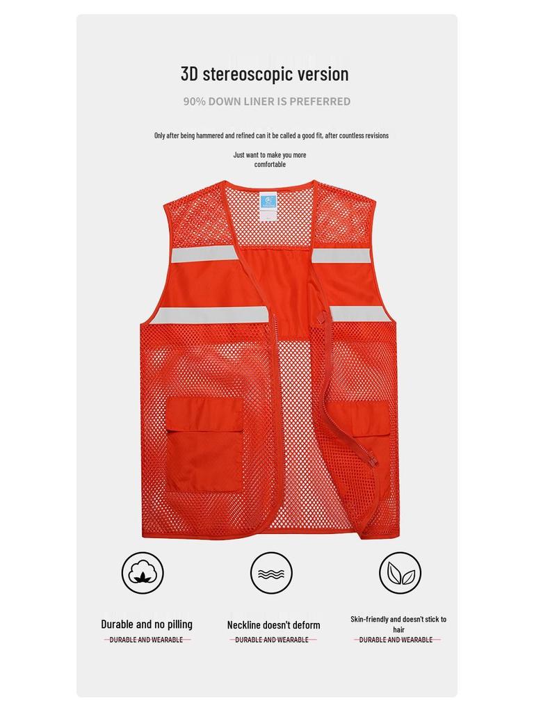 Breathable Summer Reflective Mesh Vest for Volunteer and Work Activities
