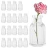20Pcs Thick Glass Small Flower Vase for Table Centrepiece Versatile Decorative Ribbed Mini Vase for Wedding Party Living Room