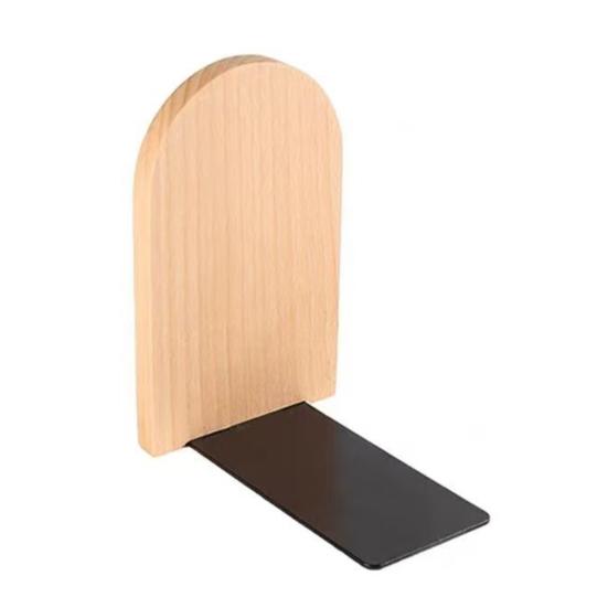 Wood Bookends Thickened Anti-Tip Stand with Polished Heavy Duty Book Edges Durable Book