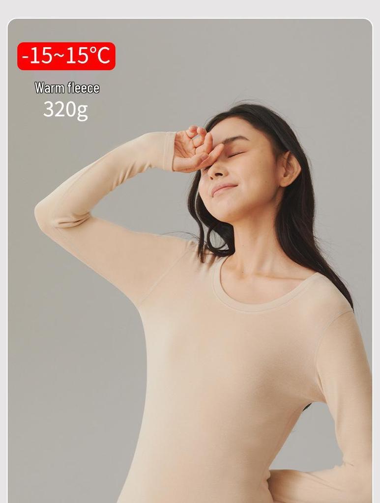 Women's Extra Thick Fleece-Lined Acrylic Thermal Base Layer Top