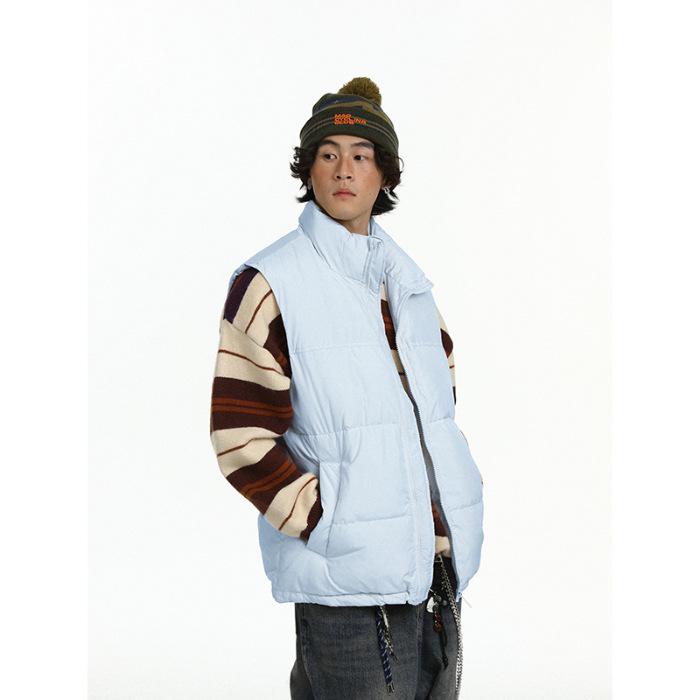 2025 Autumn/Winter Casual Pure Color Warm Down Vest Cape