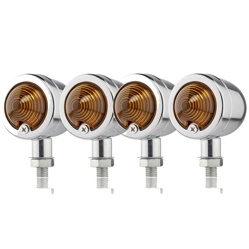 Motorcycle Turn Signal Light Indicator Amber Blinker Lamp For Honda For Yamaha Cafe Racer Mini Universal 12V 10MM Turn Signals