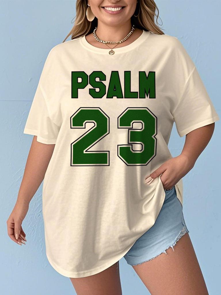 Camiseta Premium de Jersey Psalm 23 para mujer pantalón corto informal de gran tamaño camiseta de Unisexga corta con cuello