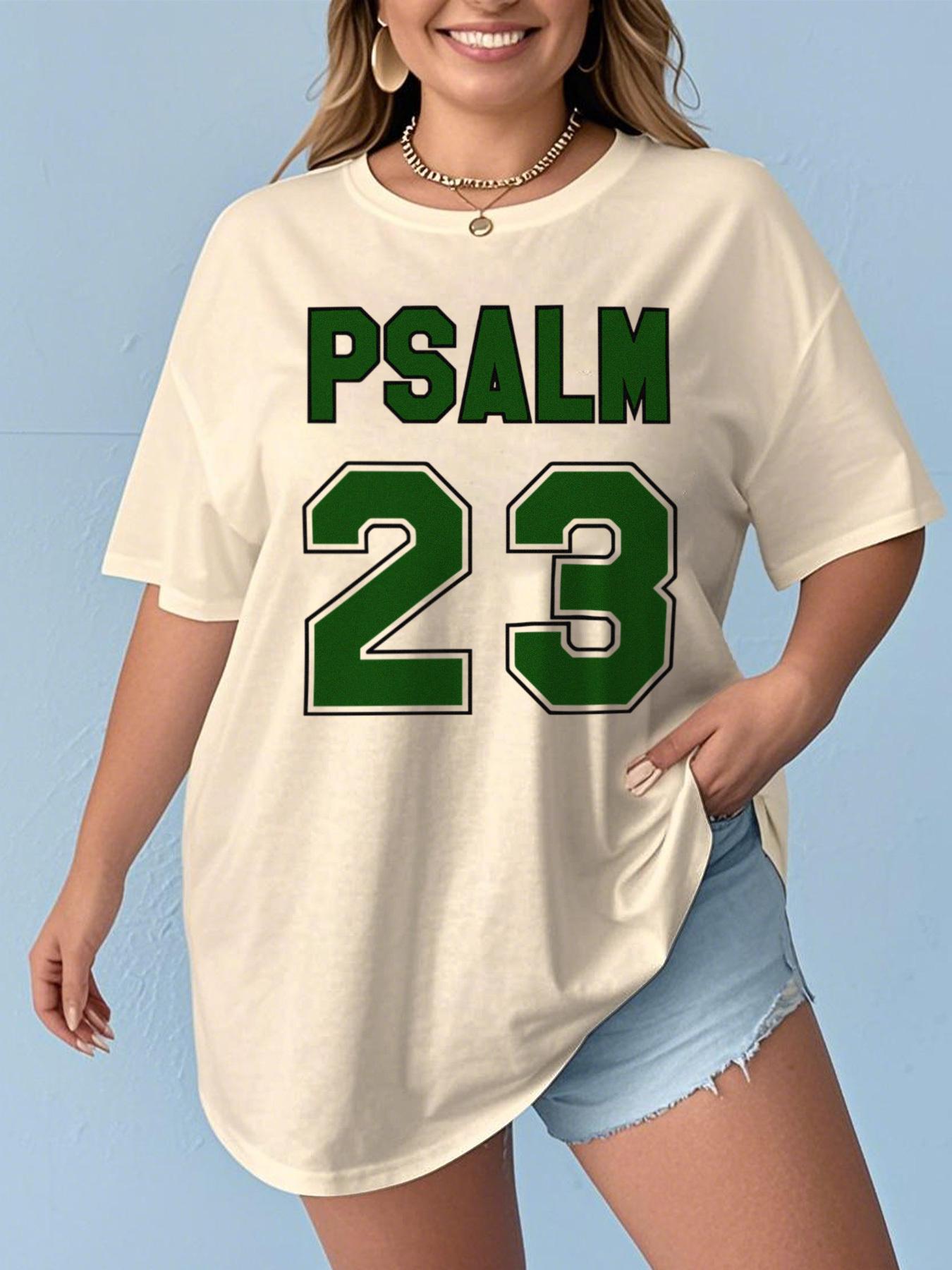 

Camiseta Premium de Jersey Psalm 23 para mujer pantalón corto informal de gran tamaño camiseta de Unisexga corta con cuello S