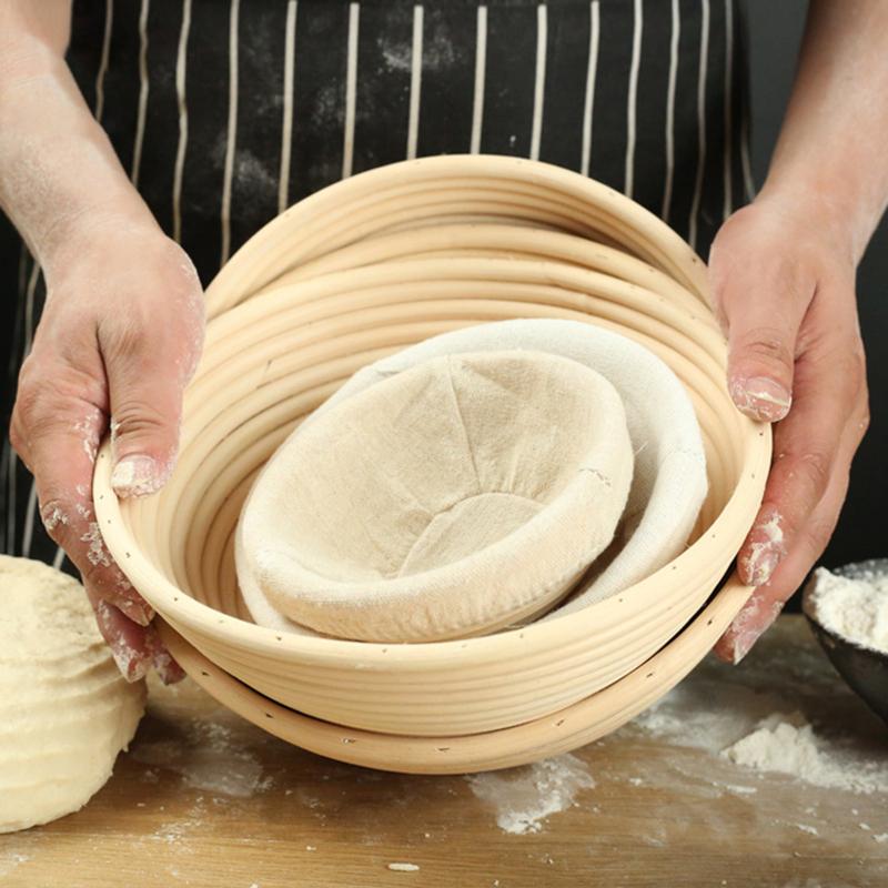 Set di 6 cestini per la lievitazione del pane, cestini per il pane da 7,8 pollici/10 pollici/11,8 pollici, con taglierina, bastoncino per mescolare,