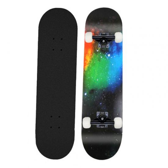 78CM Four Wheel Flash Skateboard Longboard Dospělí Teenagers Javor Přírodní Dřevo Retro Módní Flat-Plate Double Rocker Skate