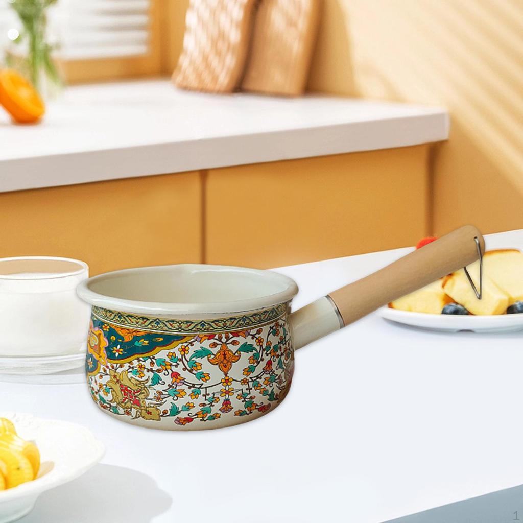 Small Milk Pan Butter Warmer Gadget with Anti Scald Handle Soup Pot Sauce for Gas RV Travel