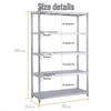 Heavy-Duty 5-Tier Carbon Steel Storage Rack