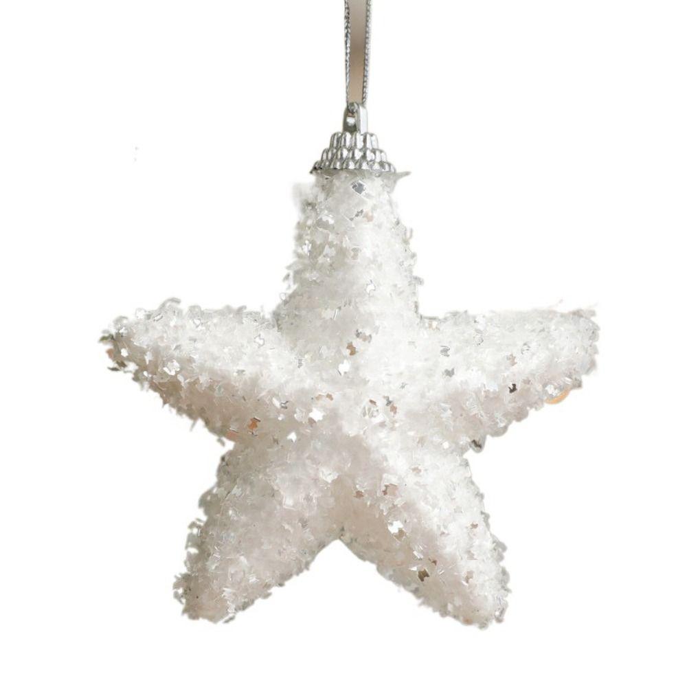 

Gift Box White Foam Pendant Star Christmas Decorations Funny Christmas Tree Pendant Window B-1PCS