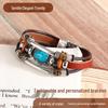 Trendy Bohemian Men's Turquoise Alloy Beaded Bracelet with Retro Charm