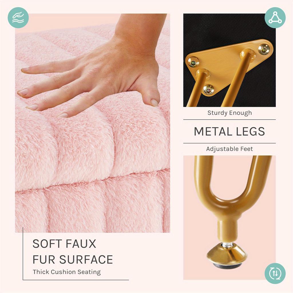 OLIXIS Furry Chair with Storage & Metal Legs. Soft, Comfortable & Cute. Perfect Holiday Gift! Shop Now.