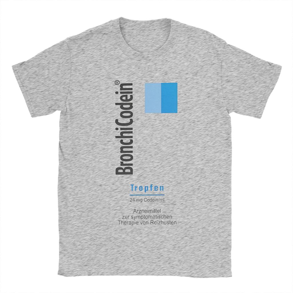 Men's T-Shirts BronchiCodein Tropfen 24mg Label Casual Cotton Tees Short Sleeve Funny T Shirts Crew Neck merch Big Size