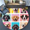 Happy Dog Round Area Rug,Carpet Rug for Living Room Bedroom Sofa Playroom Decor,Non-slip Floor Mat