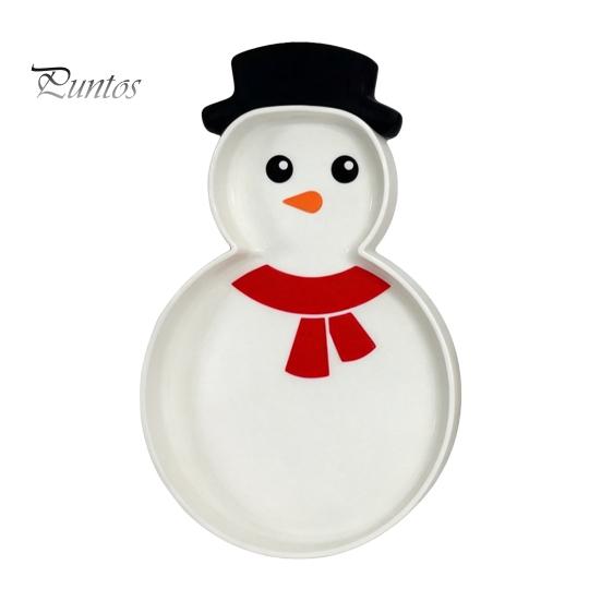 Christmas Snowman Serving Tray Tray, Holiday Party Decorative 3D Storage Printed Platter Dish for Snacks, Candies, Goodies, Jewelry Partitioned Candy