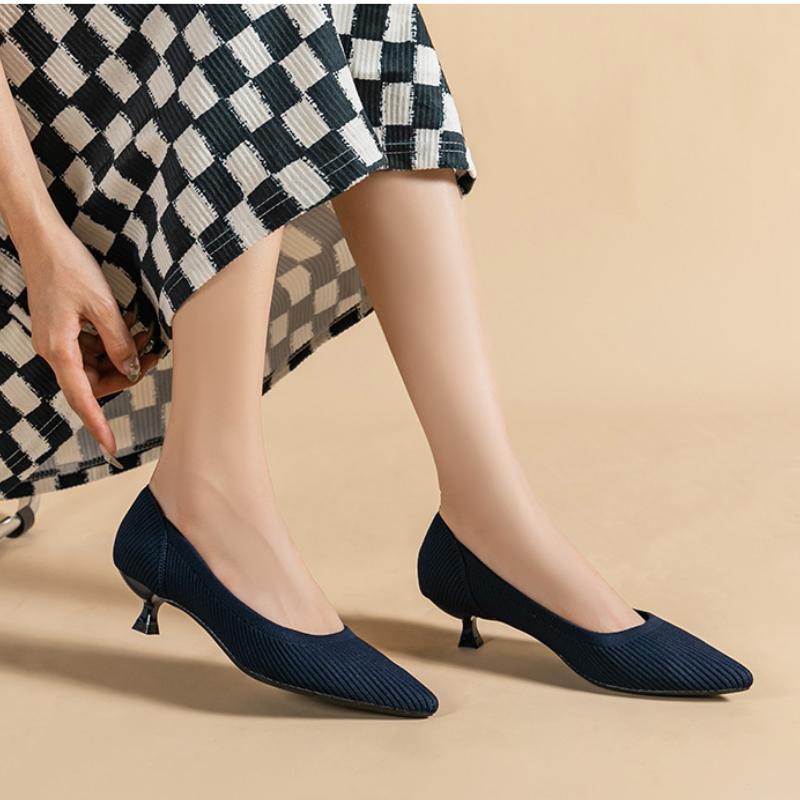 2025 summer new Casual Breathable Sole Women's Solid Color Flat Shoes Fashion Pointed Non-Slip Comfortable Single heeled shoes