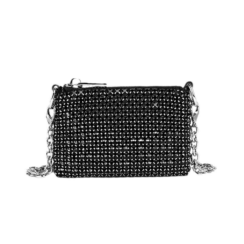 2025 Spring Fashion Rhinestone Chain Crossbody Lipstick Bag