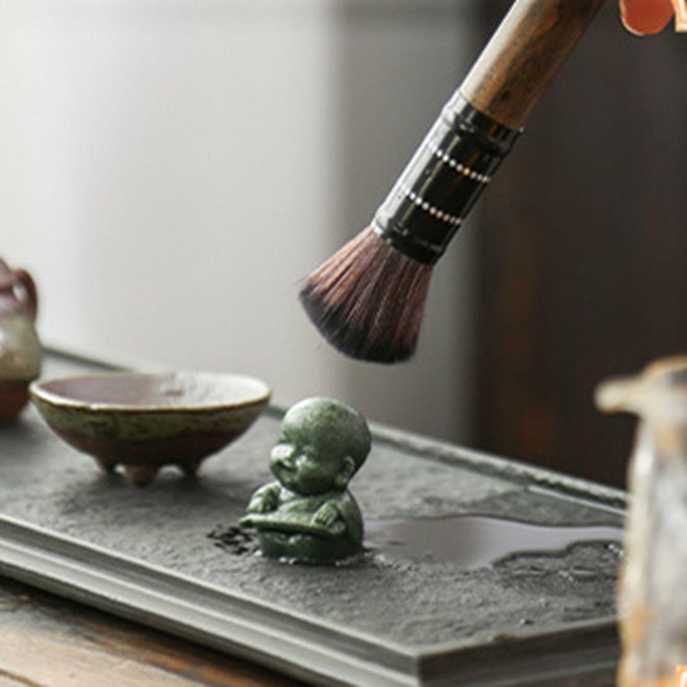 Cute Little Monk Figurine Sandstone Desktop Cculpture Dolls Buddha Statue  Fireplace