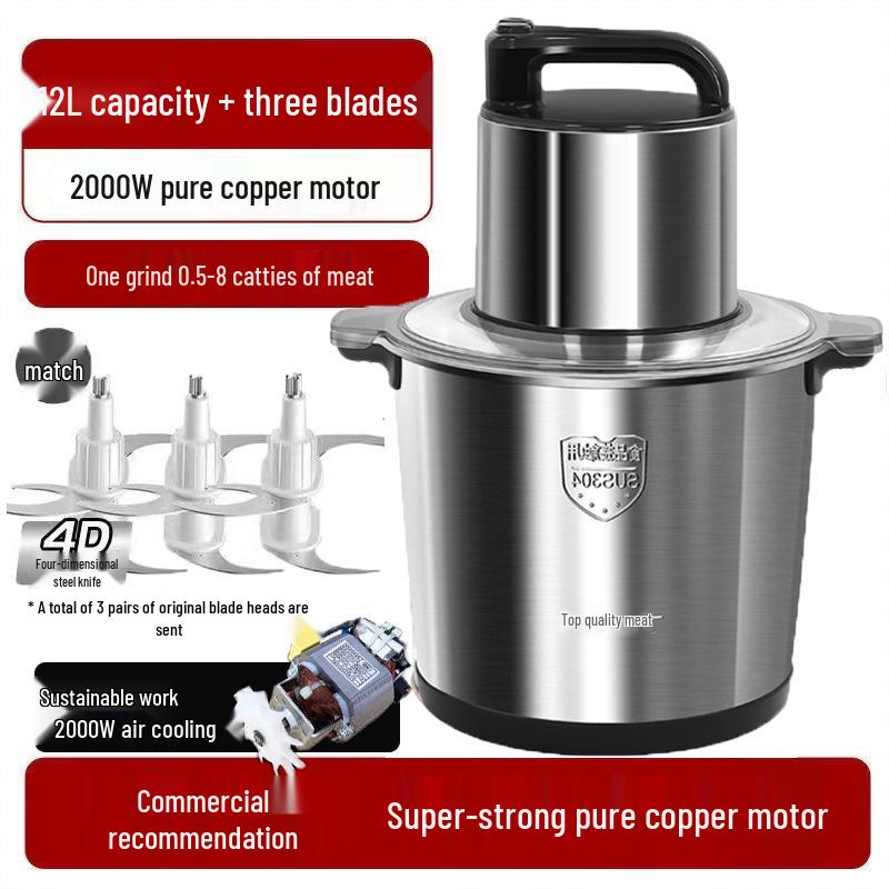 Elektrischer Multifunktionaler Fleischwolf & Mixer - Hohe Leistung, Große Kapazität für Haushalts- & Gewerblichen Gebrauch