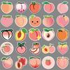 50 Peach Doodle Cartoon Fruit Children's Gum Card Reward DIY Mobile Case Suitcase Sticker Waterproof