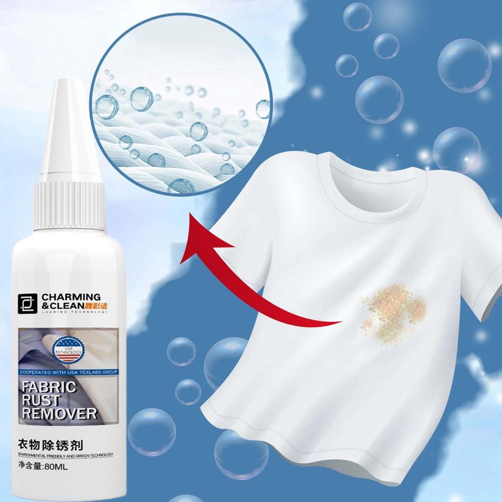 Clothing Cleaner 80ml Rust Remover Safe Effective Stain Remover Multifunctional Fabric Agent For Down Hair Clothing Cotton Quilt