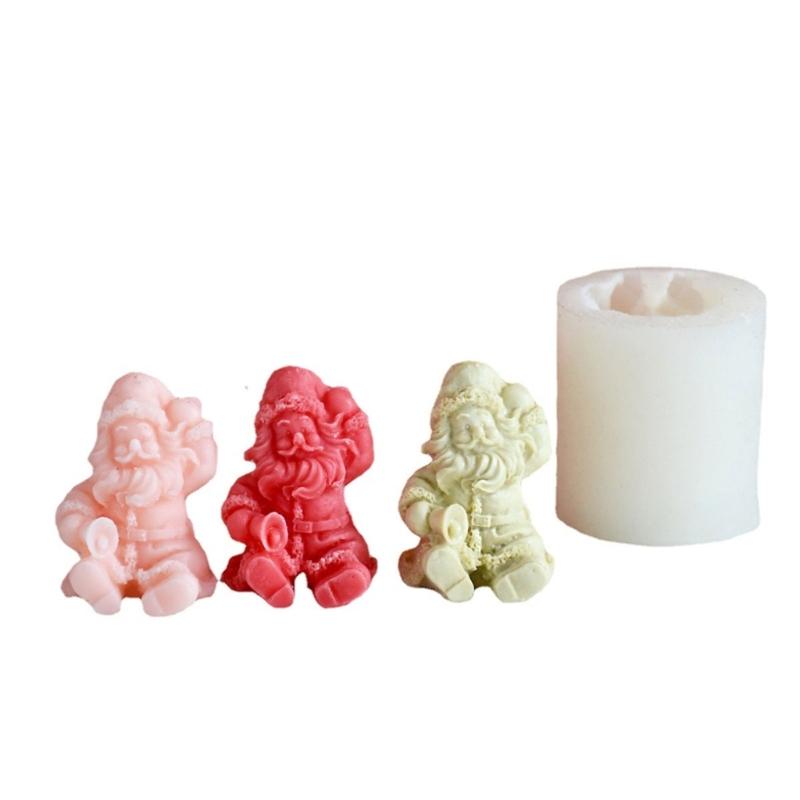 Jul Tomte Ljusform Silikonformar för Handgjorda Hantverk och Desserter Festligt Bakverktyg