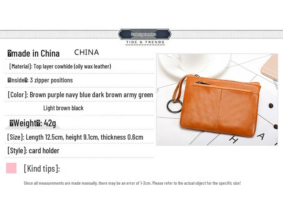 Women's Genuine Leather Retro Coin Purse - Mini Short Wallet & Portable Coin Bag