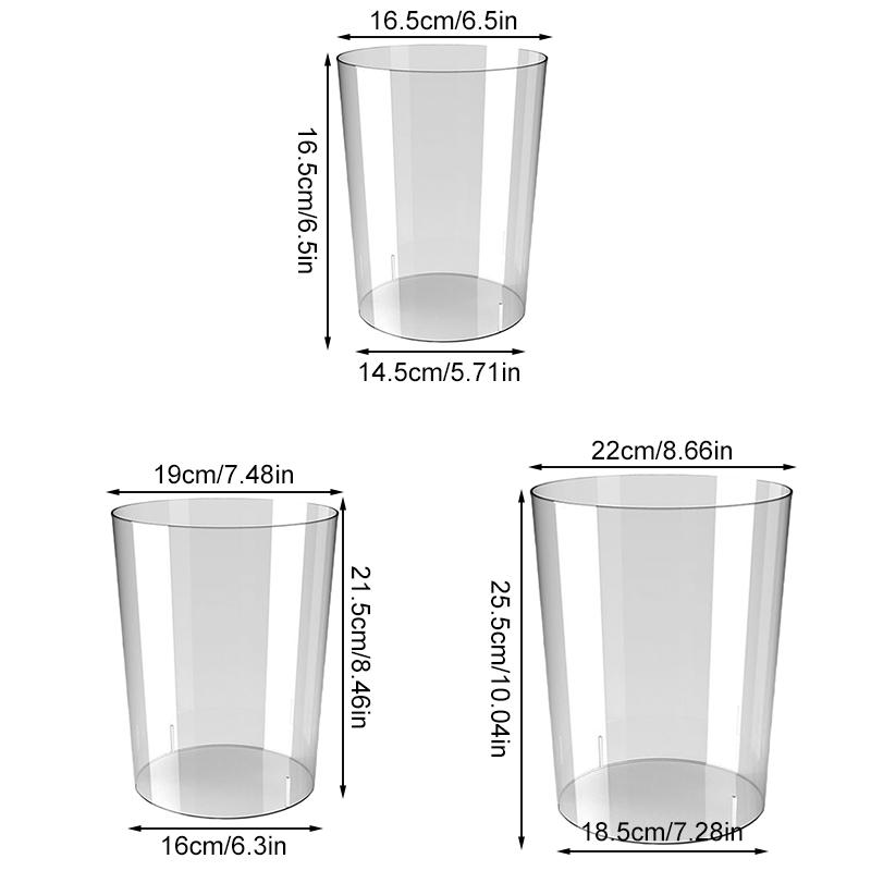 1PC Waste Basket Storage Bucket Garbage Container Kitchen Dustbin Transparent Luxury Without Lid Trash Can Garbage Bin