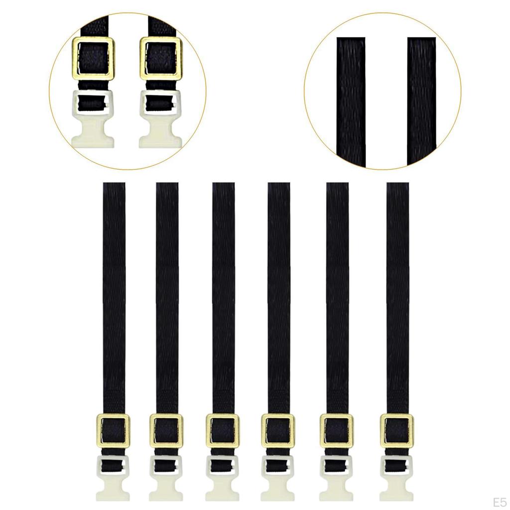 6 Pieces Luggage Rope Roof Rack Tie Down Strap Black 1:10 Scale Replace Part Sturdy for RC Hobby Car