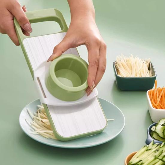 Vegetable Chopper Wave Cutter Chipper Stainless Steel Mandoline Slicer with Food-Grade Blades Hand Guard Kitchen Tools for Julienne Dicing