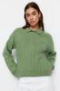 Women's Fashionable Stylish Sweater Orange Wide Fit Soft Textured Hair Braided Knitwear Sweater