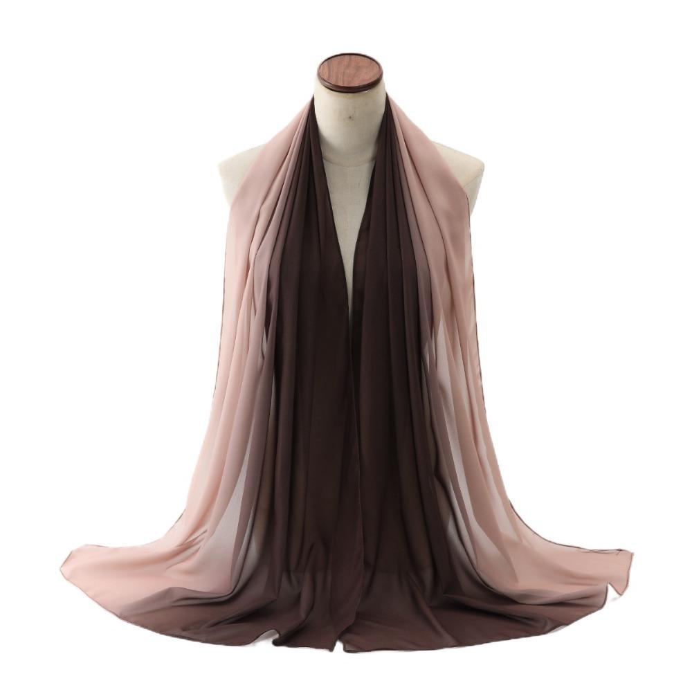 Chiffon Ethnic Style Scarf Long Wraps Shawl Elegant Headscarf  Daily бежевый/кофейный