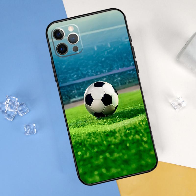 Football Soccer Ball Phone Case For iPhone 16 Pro Max 12 13 Mini 11 14 15 Pro Max XR 16 15 Plus 16e Cover Shell