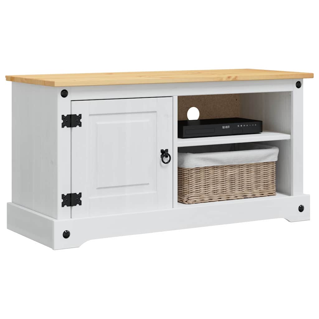 TV-Schrank Corona Weiß 100 x 40 x 52 cm Massivholz Kiefer